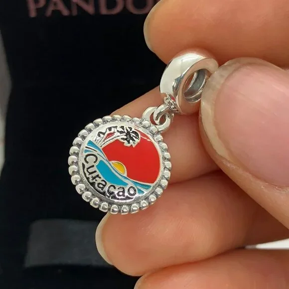 ✨🔥Pandora Curacao Beach Travel Exclusive Dangle Charm Pendant - Picture 1 of 5